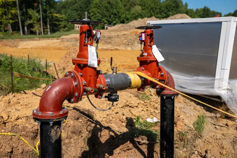 Finished backflow preventer assembly above grade
